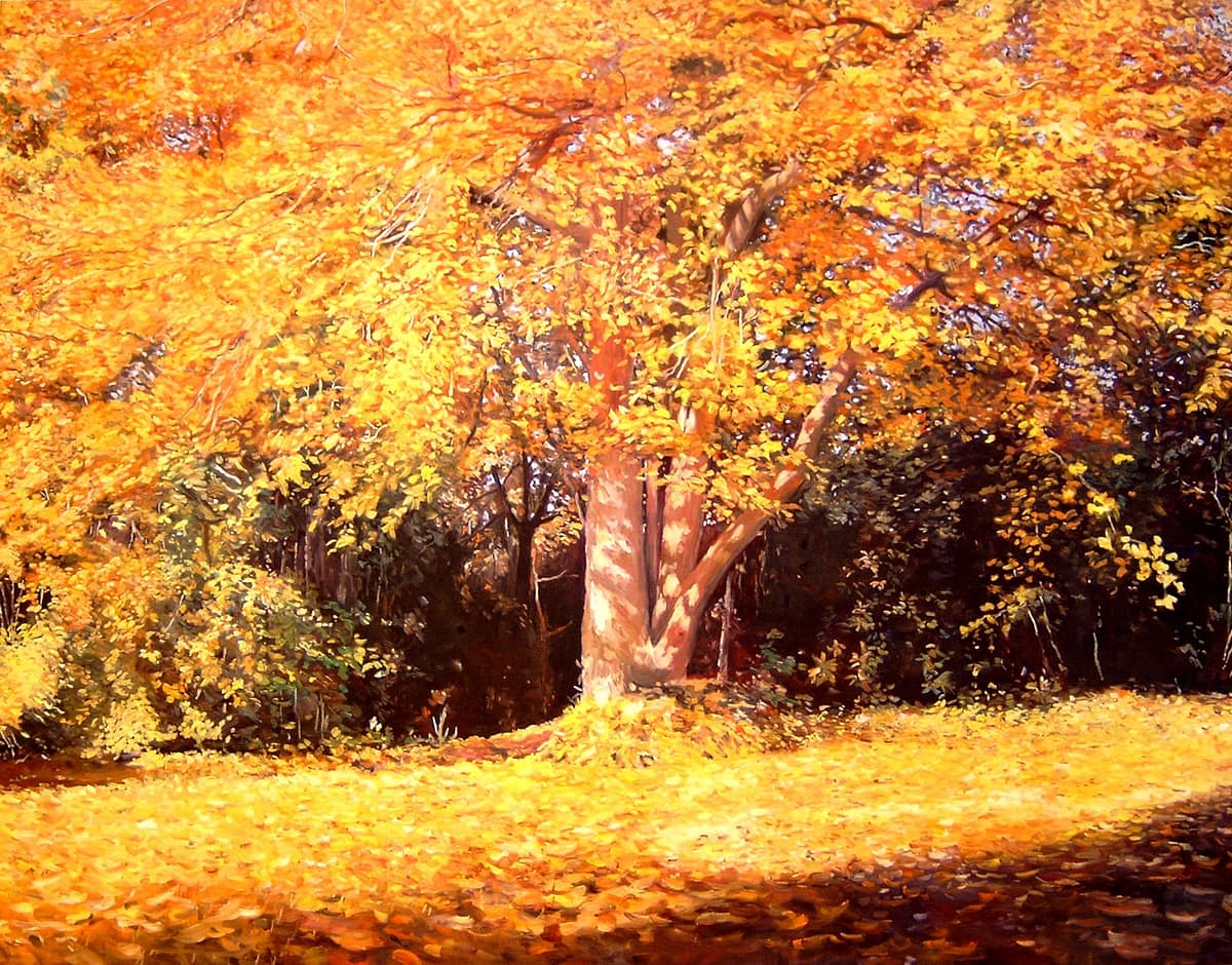 Promenade en automne von Martin Eller, WVZ 1616C, Öl auf Leinwand 100 x 130 cm
